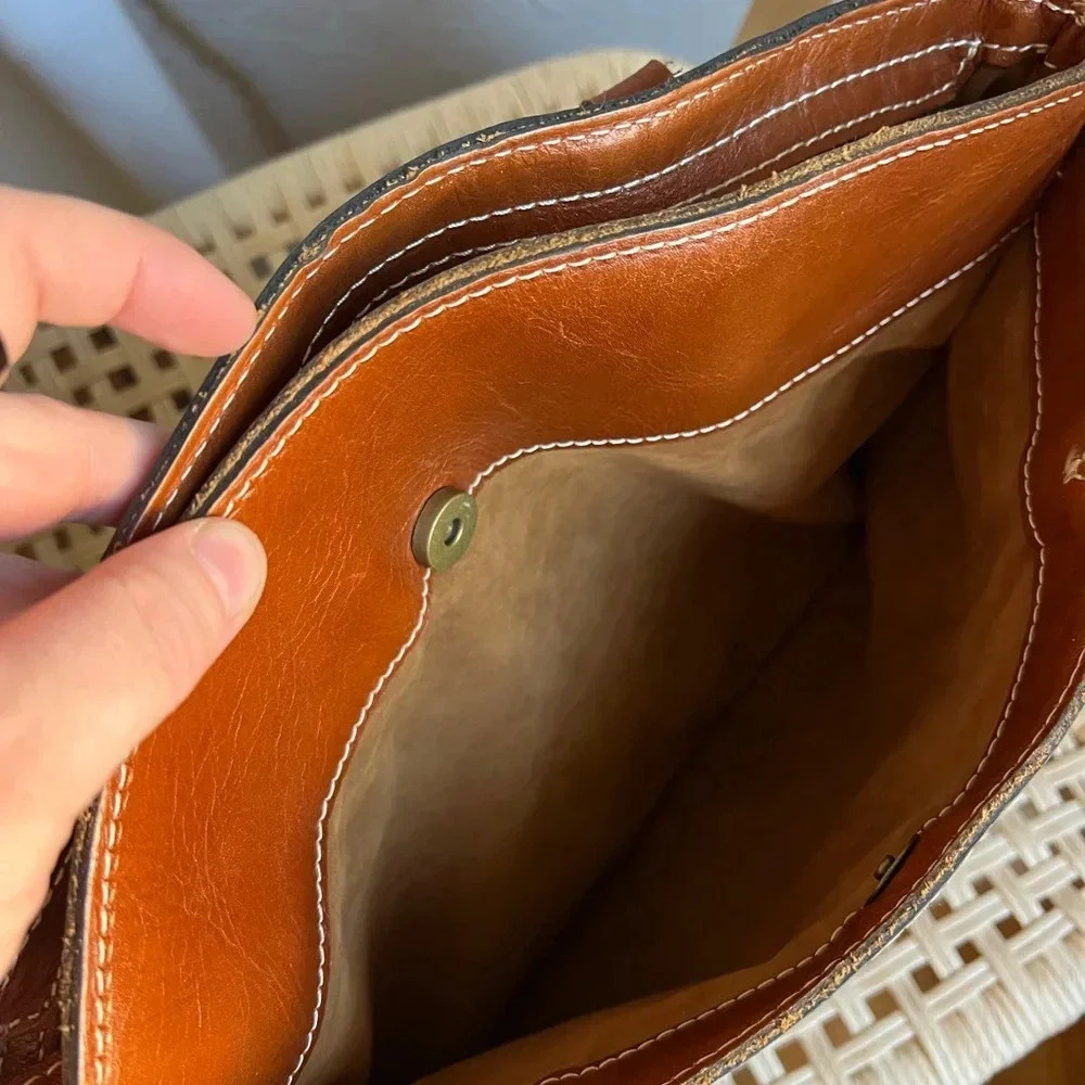 Patricia Nash Heritage Collection Tan Leather Poppy Tote Bag Shoulder Handbag - Picture 13 of 16